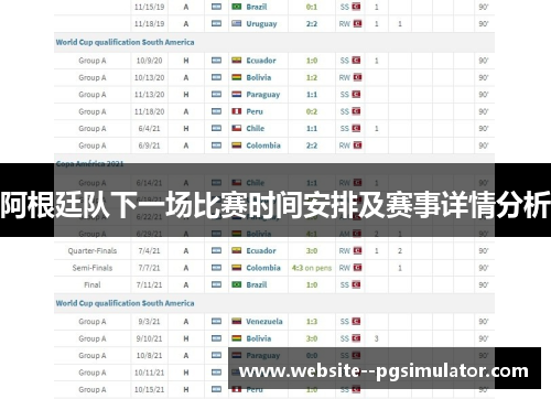 阿根廷队下一场比赛时间安排及赛事详情分析
