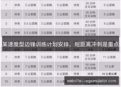 某速度型边锋训练计划安排,短距离冲刺是重点 某速度型边锋训练计划安排,短距离冲刺是重点